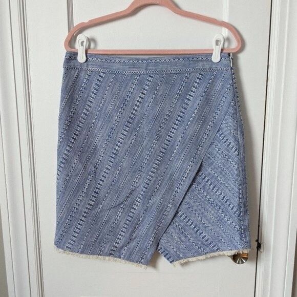 LOFT | NWT Textured Striped Mini Faux Wrap Skirt Size 12 - Picture 2 of 10
